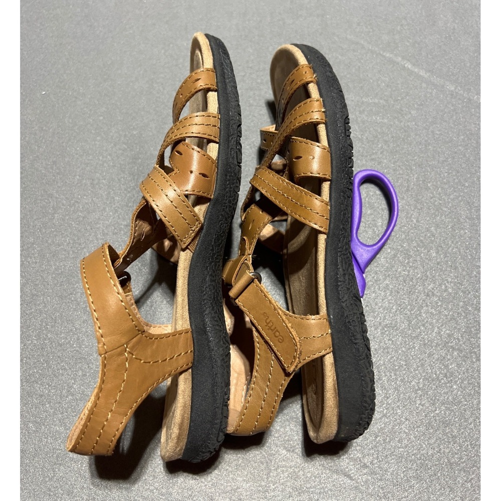 Earth Origins Etsellie Tan Leather Strappy Comfort Sandals Womens 9.5 M Brown - Picture 10 of 12